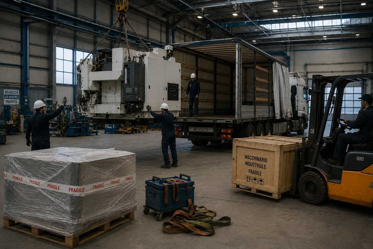 Trasloco e trasferimento di macchinari industriali